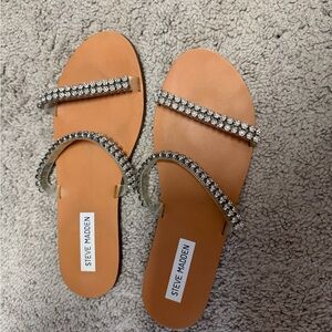 Steve Madden Tan Sandals with Sparkling Straps